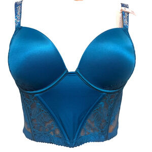 NWT Victoria’s Secret 34B rhinestone strap lace push up corset BC2 3303